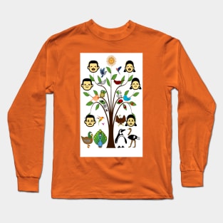 Human tree with birds Long Sleeve T-Shirt